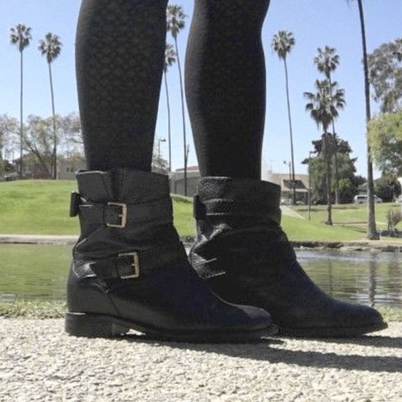 Kate Spade Sabina Black Suede Buckle & Bow Boots - Picture 4 of 14
